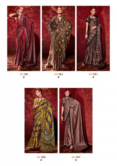 Sr Ajrakh Satin Printed New Exclusive Wear Fancy Designer Saree Collection 